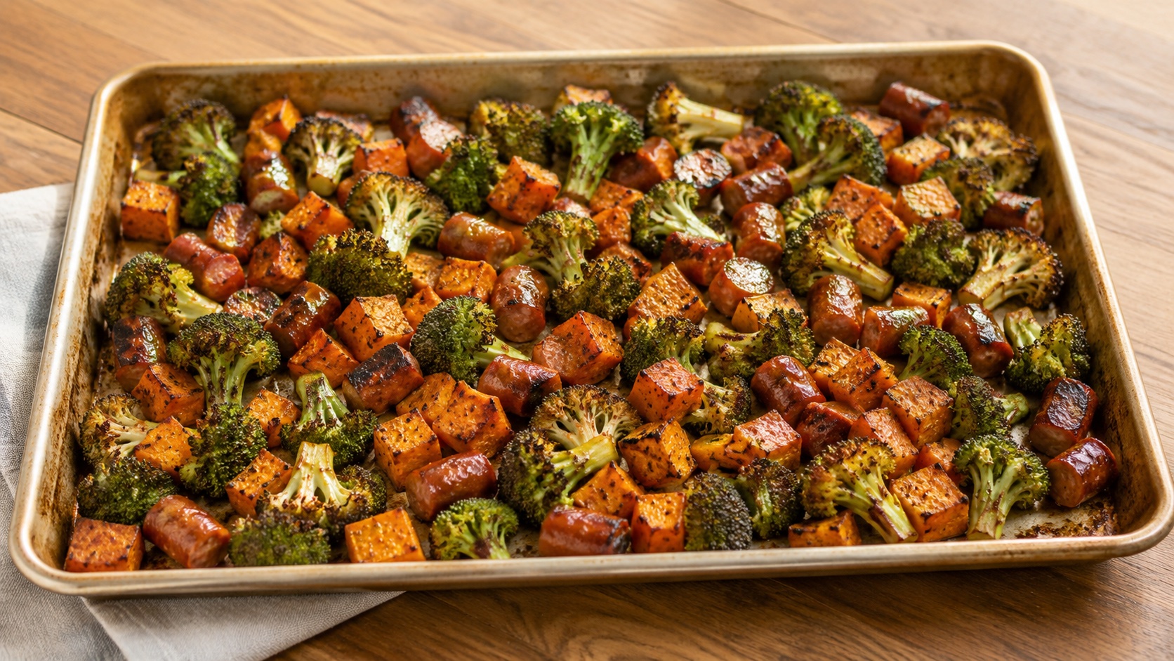 Broccoli and Little Smokies Sheet Pan